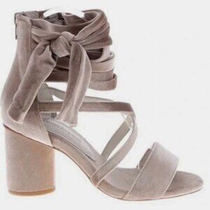 Jeffery Campbell Champagne Faustino Velvet Strappy heels Size 8.5